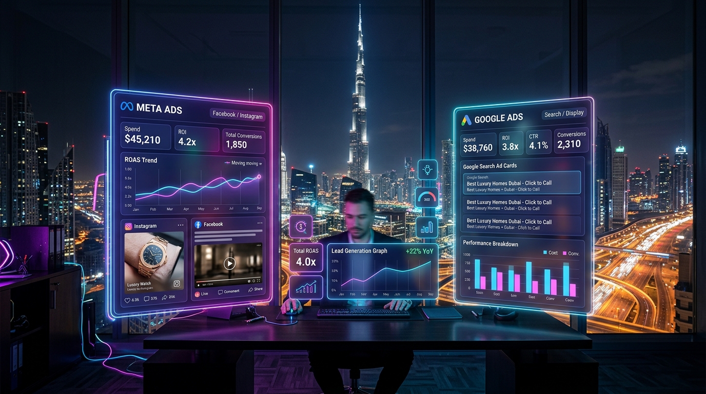 Digital Marketing Packages for SMEs: Meta Ads vs. Google Ads for Maximum ROI in UAE